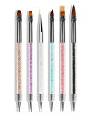 harukitaネイルブラシジェルネイル筆ネイルブラシセットネイルアートブラシ平筆極細大小ドットペン付きカラフル6本セット