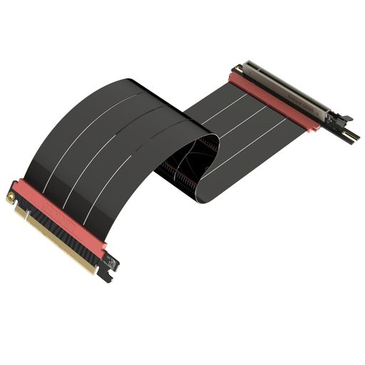 LINKUP - AVA5アーマーPCIE 5.0 ライザーケーブル | RTX5090 RX9070 GPUに対応 | x16 128GB/s速度 | PCIe 4.0 & WRX80/WRX90Eと互換性あり | 左角 ブラック 30cm(全長