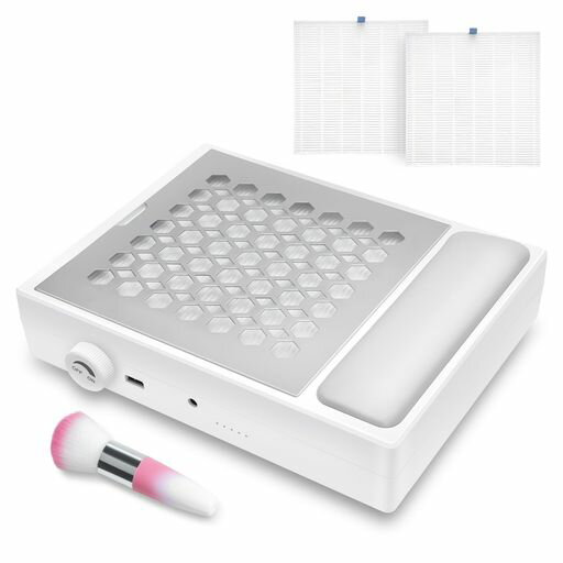 MADENIAネイル集塵機ネイルコネクター強力ネイルダスト-ネイル集塵機ネイルダストクリーナーネイルダストコレクター強力吸引清掃簡単4200RPM56W卓上集塵機無段階調整交換用フィルター付き…