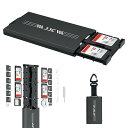 JJC18スロットメモリーカードケース4枚SDSDHCSDXCカード+12枚MicroSDTFMSDカード+2枚SIMカード収納可能SDカードケース大容量軽量薄型防塵携帯便利SIMカードピンカラビナ(2)