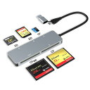 CFASTカードリーダー、USBC+ACFAST2.0カードリーダー、サンディスク、レキサー、トランセンド、ソニーカード用TYPE-C&USB-A3.05GBSCFASTメモリーカードアダプター、CFAST/TF/SD/XD/CF(2)