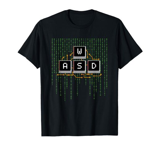 ComputerGamerGiftMenWomenKidsWASDKeyboardPCGamingTシャツ