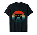 レトロビデオゲームサンセットヴィンテージゲーマーサンコントローラーTシャツ