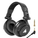 MAONO モニターヘッドホン ヘッドフォン 有線 オーバーイヤー ヘッドホン DJ用ヘッドホン 密閉型 遮音 折り畳み可能 50MM径ドライバー搭載 3.5MM/6.35MMプラグ付き(2)