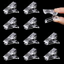 サムコスネイルチップクリップネイル固定クリッププラスチック製UVゲルビルダツールジェルネイル用透明10個セット