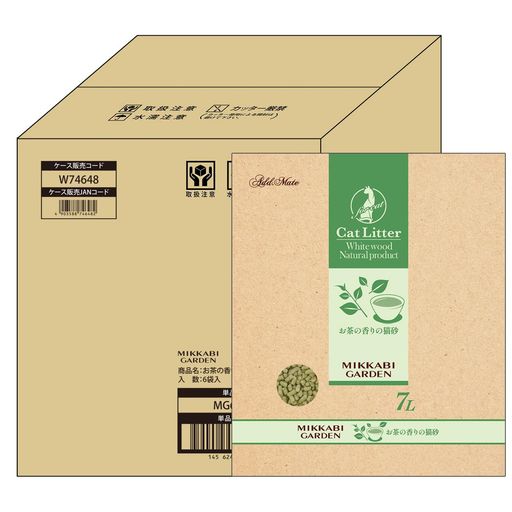 猫沙 - アドメイト (ADD. MATE) お茶の香りの猫砂 7L ケース販売用