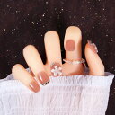 mallnoo24枚セットネイルチップ上品サーモンピンクホワイトの花柄可爱い女の子ネイル