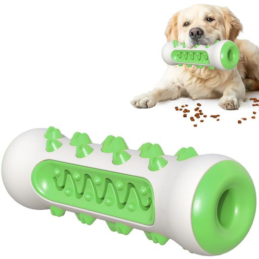 犬 歯磨き 噛むおもちゃ 犬用歯ブラシ ペット用 歯磨き棒 犬歯ブラシ おもちゃ 口腔ケア 口臭カット 歯清掃工具 柔らかい 犬用口内介護用 歯ブラシ 犬かむ玩具 (グリーン)