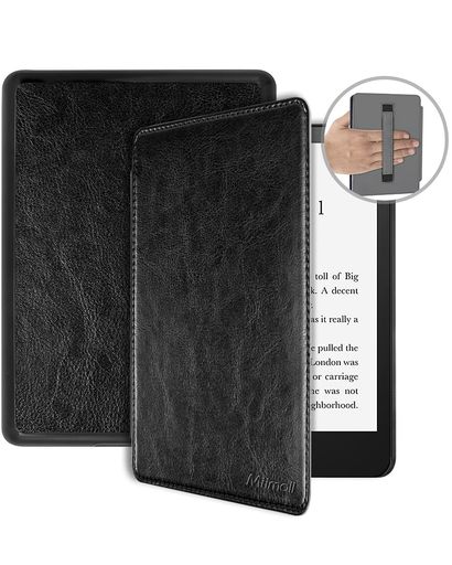 MiimallforKindleColorsoftSignatureEditionケースハンドストラップ付2024NewKindlePaperwhite12世代7インチレザーカバー耐衝撃落下傷汚れ指紋防止薄型