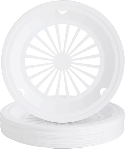 10pcs再利用可能なプラスチック製紙皿ホルダーセットスナップイン溝付き紙皿ピクニック/バーベキュー/..