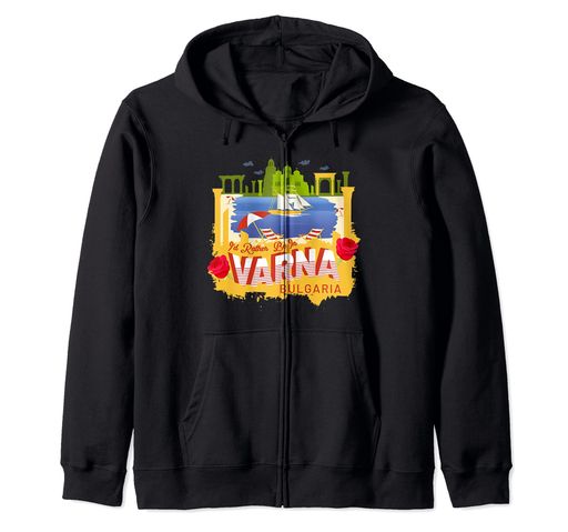 私はむしろバルナブルガリアにいたい-面白くてヴィンテージのブルガリアのお土産ジップパーカー