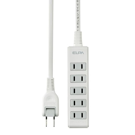 朝日電器ELPAコンパクトタップ5P5MLPT-505N(W)