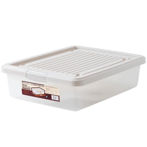 サンコープラスチック衣類収納薄型ホームケース幅55x奥42x高15cmソフトベージュ