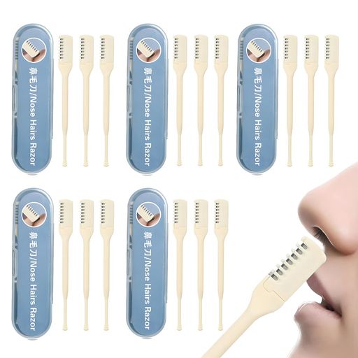 ZBYMOTW 鼻毛カッター はなげカッター 手動 15本セット (3本x5個パック) カミソリ 携帯便利 旅行用 独立包装 使用簡単 安全 痛みなし 収納バッグ付き メンズ レディース daily-store-10336083 アクアデイリーストア パッケージ画像
