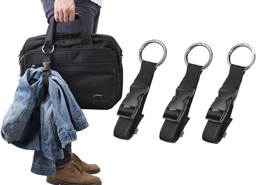 GenPickげんピック3本セット旅行用コート留めベルトブラック両手解放スーツケース固定用調整可能ジャケ..