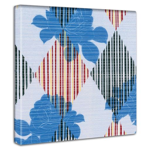 和着物アートパネル30cmx30cm日本製ポスターおしゃれインテリア模様替えリビング内装花ブルーファッシ..