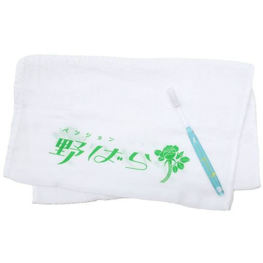 グリーンフラッシュレトロノームアメニティセットタオル歯ブラシセット野ばらRR-082