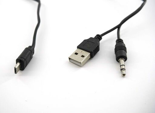 HSEUOPVUSB2.0充電ケーブル-MiniBオスおよび3.5mmジャックプラグオーディオケーブルIHM61IHM59iHomeIHM60スピーカーMP3/MP4Bluetoothスピーカー(miniUSB)用