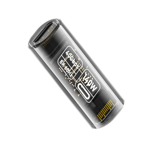 NFHKアダプター透明Type-CスマートLEDディスプレイUSB-Cメス-メス延長アダプターUSB4.040Gbps140W電流..