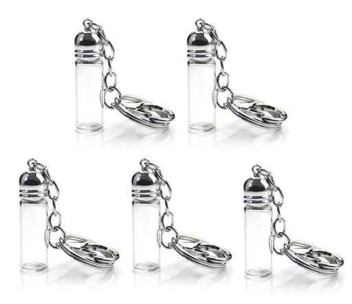 SKTMHガラス小瓶5個香水瓶ミニチュアボトルクリア芳香剤・香水入れDIY小分け容器ミニボトル持ち運び便..