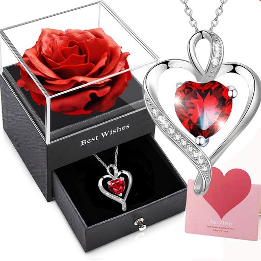 [Willuck]ネックレスレディース人気シルバー925silvaプリザーブドフラワー女性用ギフト永遠の花ネック..