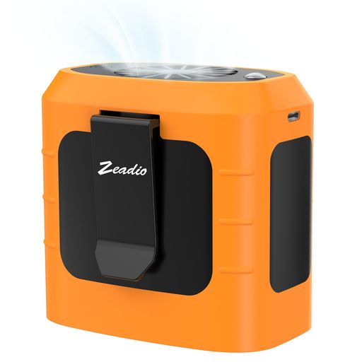 Zeadioウエストクリップファン3段階速度腰扇10000mAhハンズフリーウェアラブルネックレスファン照明機..