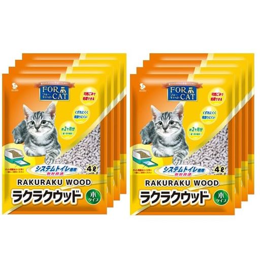 新東北化学工業 システムトイレ用猫砂 ラクラクウッド 4Lx8個(ケース販売)