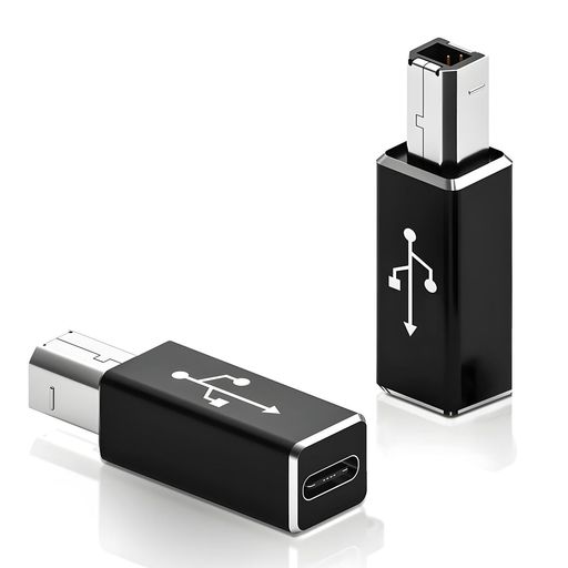 Type-CからType-BMIDI変換USB2個入り黒色/銀色CtoBCtoMIDI標準転送レート480MbpsType-Cメス-MIDI5ピン..