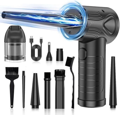 エアダスター強力電動エアダスター3段階風力調整6000mAh大容量長時間連続使用5種類ノズル付きLEDライト..