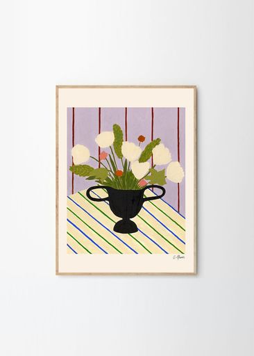 THEPOSTERCLUBポスタークラブFlowersonStripedCloth50x70cmCarlaLlanos