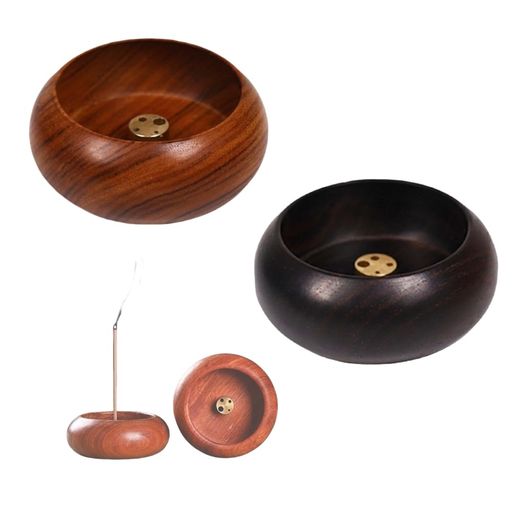 MHSKNHWお香立て線香立てオシャレ木製灰がこぼれない小さい香炉ミニ仏壇香炉瞑想浄化香道仏具仏壇用ペット用御洒落持ち運び便利2個入り