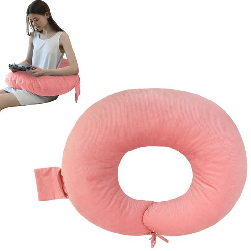 DWCNクッション肘置き腰当抱き枕読書授乳膝上ゲーム移動電話鑑賞サポート枕U字三日月型背もたれカバー..