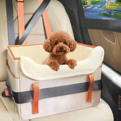 PAIFIEVD 犬 車 シート ドライブボックス 飛び出し防止リード付き 折り畳み可能 ペット 車用ベッド 滑り止め 防水 洗える 助手席 後部座席 小型犬用(Khaki)