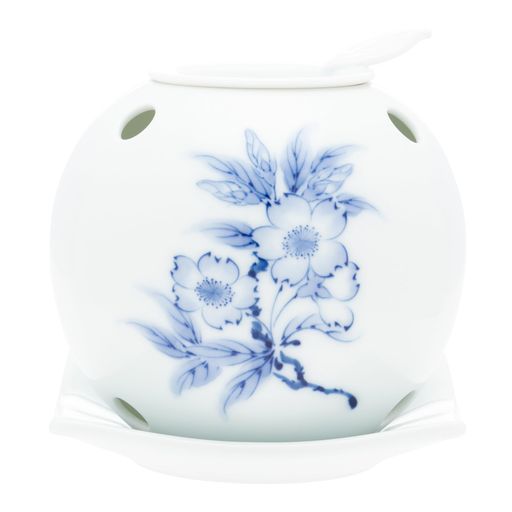 平戸松山窯茶香炉桜世知原茶10g入り直径10x高さ11cm