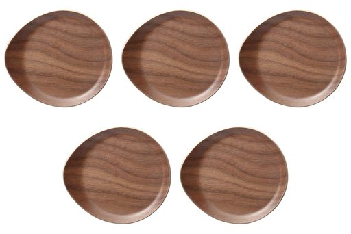 5個セットブラックウォールナット耳付丸型コースター[11x10x2cm]|コースター木製中国製セトモノホンポ(Setomonohonpo)