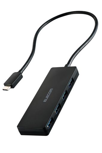 エレコムUSBハブUSB3.2(Gen1)5GbpsUSB-C接続4ポートバスパワー30cmケーブルブラックU3HC-H041BK