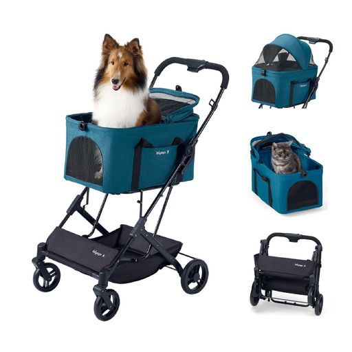 【EN1888に適合】ibiyaya FS2517 分離型 ペットカート 3WAY 中型犬 小型犬 猫 耐荷重20kg 通気 両面開き 折りたたみ コンパクト 自立収納 メッシュ 軽量 コップホルダー マット 飛び出し防止リード…