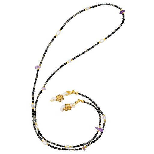 テーシーケース(Tccase)メガネホルダーメガネストラップ70cmシンプルネックレス淡水パールアメジストス..