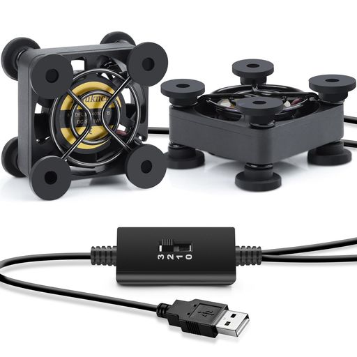 Mauknci小型ファン40mmUSBファン5V2台1組振動防止ゴム足付きミニ送風機冷却ノートパソコンPS4ルーターなどの冷却に対応Usbfan4cm