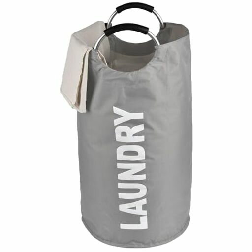 YRCBEHFUランドリーバスケット90L大容量洗濯カゴ折りたたみ600D防水オックスフォードランドリーバッグ耐荷重15KG洗濯物入れ衣類収納寝室/リビング/クローゼット幅38x高さ79(cm)(90L、ライトグ…