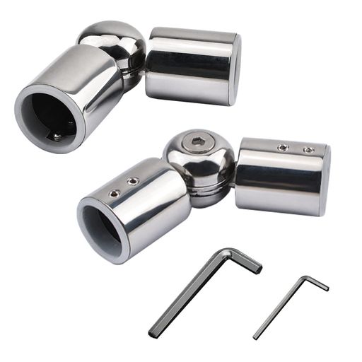 UFURMATEアジャスタブルコーナーコネクター2個のステンレス鋼カーテンロッドエルボーコネクタ90インチカーテンロッド用に180度から1度までの頑丈なヒンジ付きエルボーコネクタ