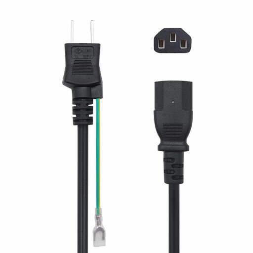 Tatsusen1.5mAC電源ケーブル2ピンプラグ(オス)左右二重線矢印3P・3ピンソケット(メス)コネクターアダプ..