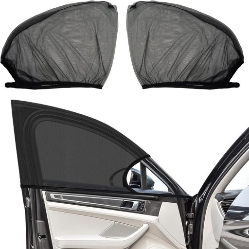 車網戸車用網戸ウインドー用ネット左右ドア用日除け車用網戸車中泊アウトドアグッズ紫外線防止遮光断熱2枚入り車用蚊帳車中泊/キャンプアウトドア(2)