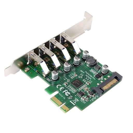 JSERロープロファイル4ポートPCI-E-USB3.0HUBPCIExpress拡張カードアダプター5Gbpsマザーボード用U3-038-101-LISTU3-101-FBA