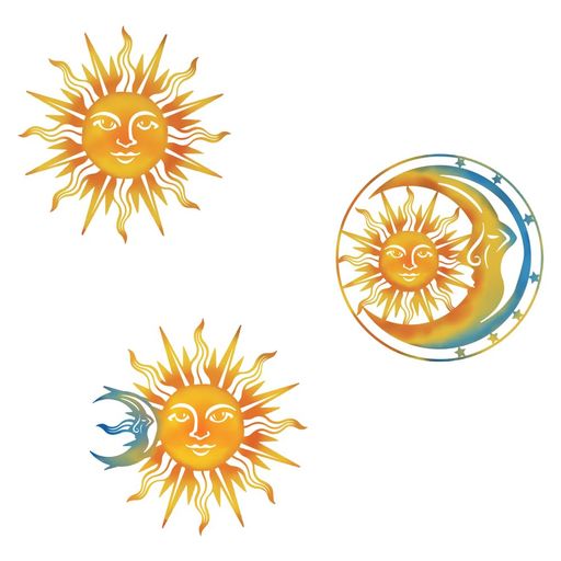 SUPERDANT太陽と月メタルウォールアートカラフルなメタルウォールデコ壁掛けウォールアート壁装飾メタ..