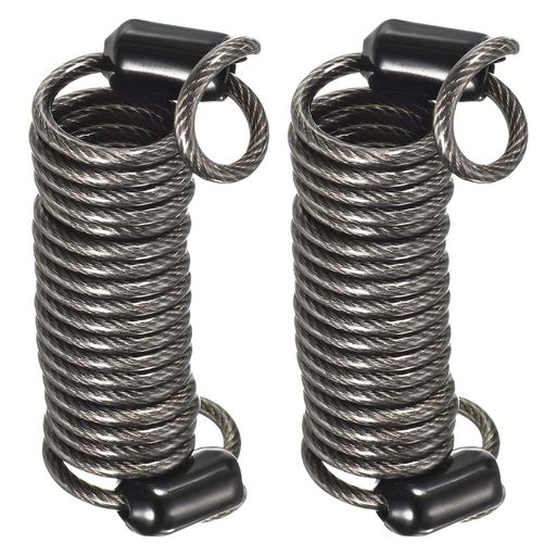 MMETERXITY2個ディスクロック安全な鋼のケーブルプラスチック被覆スプリングリマインダーワイヤー盗難..