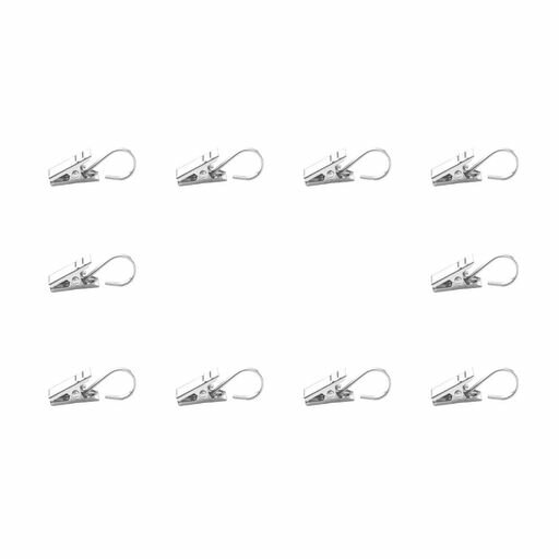 RuiMiカーテンクリップフックステンレス留め厚みのある材質で変形しにくくカーテンクリップ10個セット(シルバー)