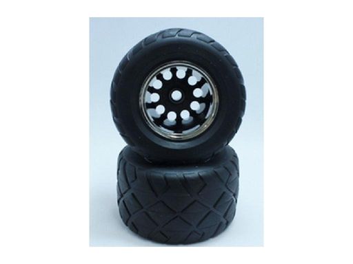 OPTIONNo.1レーシングラジアルタイヤ・メッキリムホイルセット(WR02.CW01フロント用/接着済)NO-651