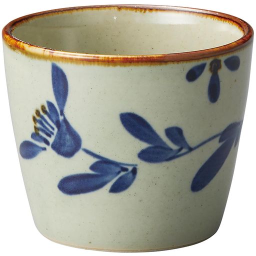 萬古焼「藍窯」オーブン対応結ZENそばちょこそば猪口カップらんまん直径約8cm電子レンジ対応食洗機対応..