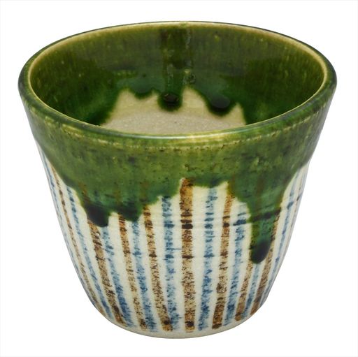 瀬戸焼中島塩草そば猪口そばちょこ錆織部十草サイズ約直径8.7x高さ7.1cm日本製004-0060